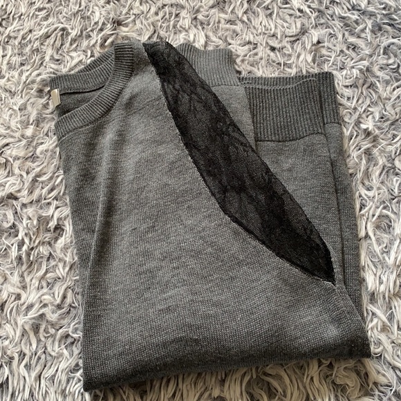 ANNETTE Gray and Black Lace Long Sleeve Sweater Size Large - Picture 12 of 12